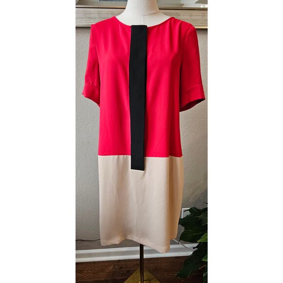 NWT Calvin Klein Office Colorblock Shift Dress Women Size 12 Multi‎ Career Work - Picture 1 of 6
